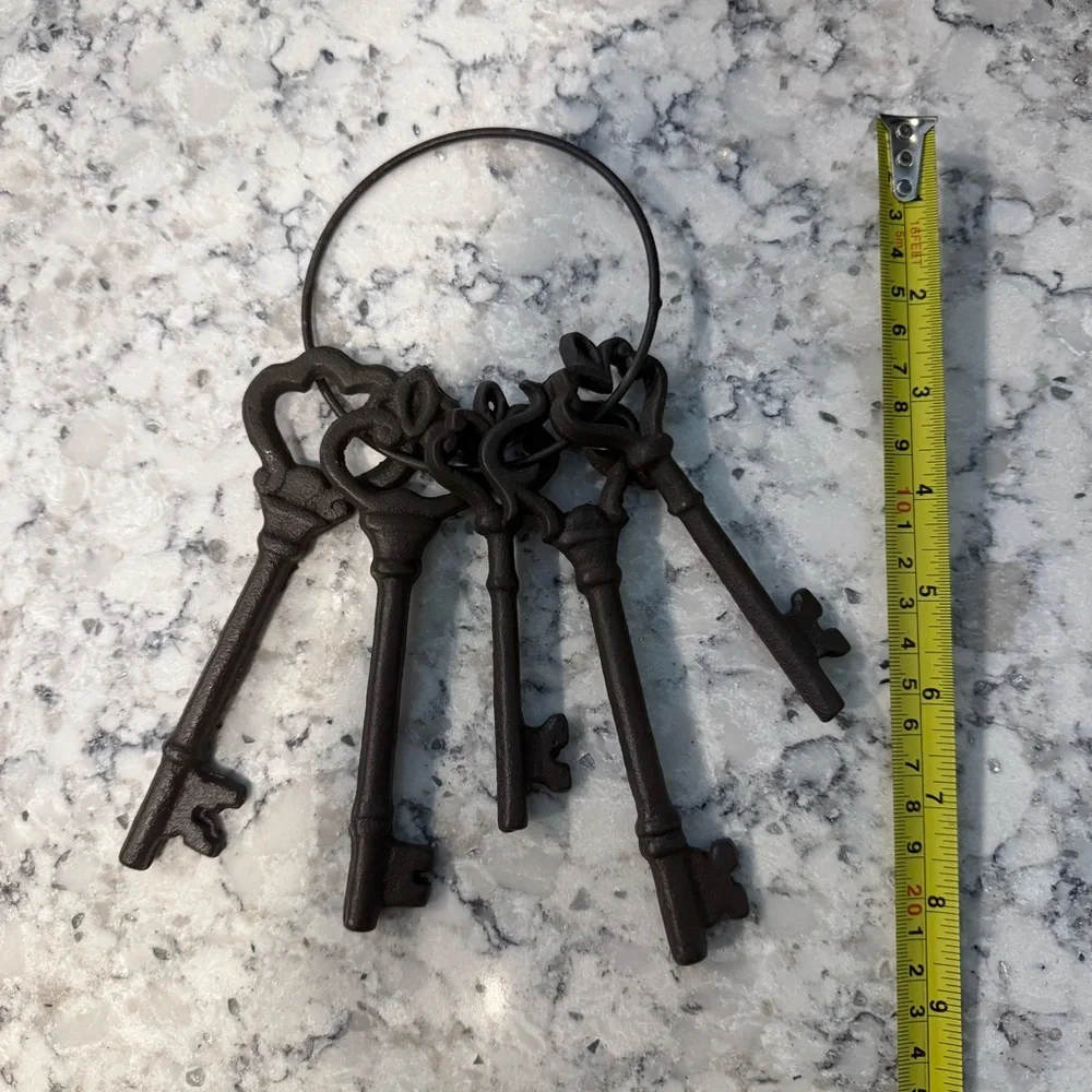 Decorative Rustic Cast Iron Key Set - Picture 2 of 2
